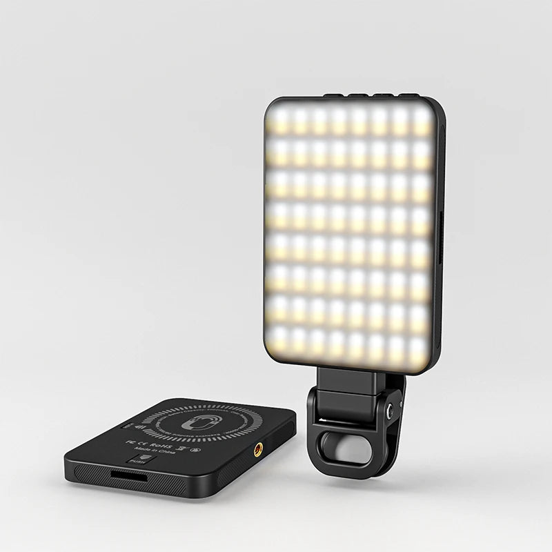 LED Selfie Light Phone Fill Light 128 LED 3000Mah Rechargeable Portable Video Light for Tiktok Vlog Video Conference Selfie
